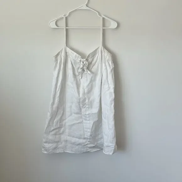 Reformation Winifred White Linen Mini Dress with Bow Detail Size: 10 - Picture 5 of 10